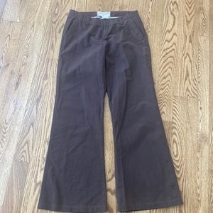 Johnny Was 100% brushed cotton brown soft pant flare leg bell bottom size 10